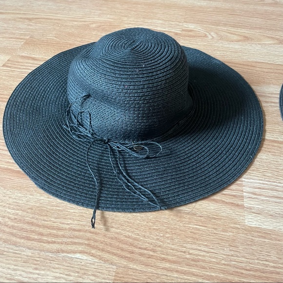 Lot of 2 Black Floppy Sun Hats Size M and M/L - Picture 2 of 8